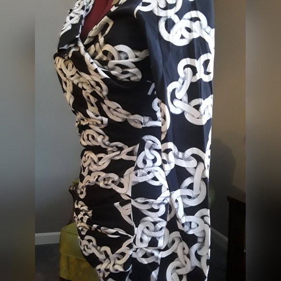 NWT Diane Von Furstenberg Bentley chain print fitted dress - Picture 8 of 10